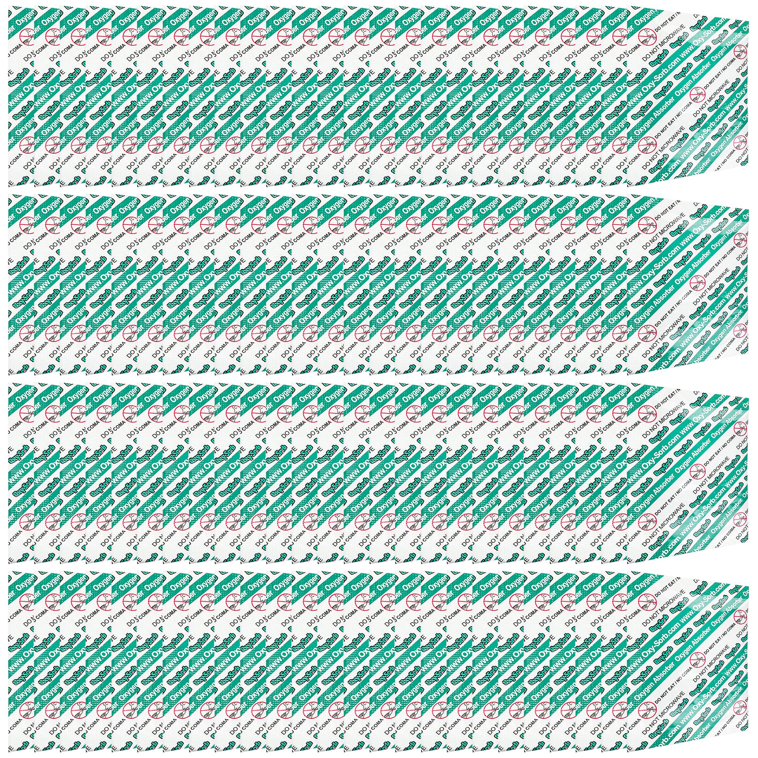 OxySorb 500cc Oxygen Absorbers for Food Storage (100 Pack) - Preserving Food Freshness with Food Grade Oxygen Absorbers for Long