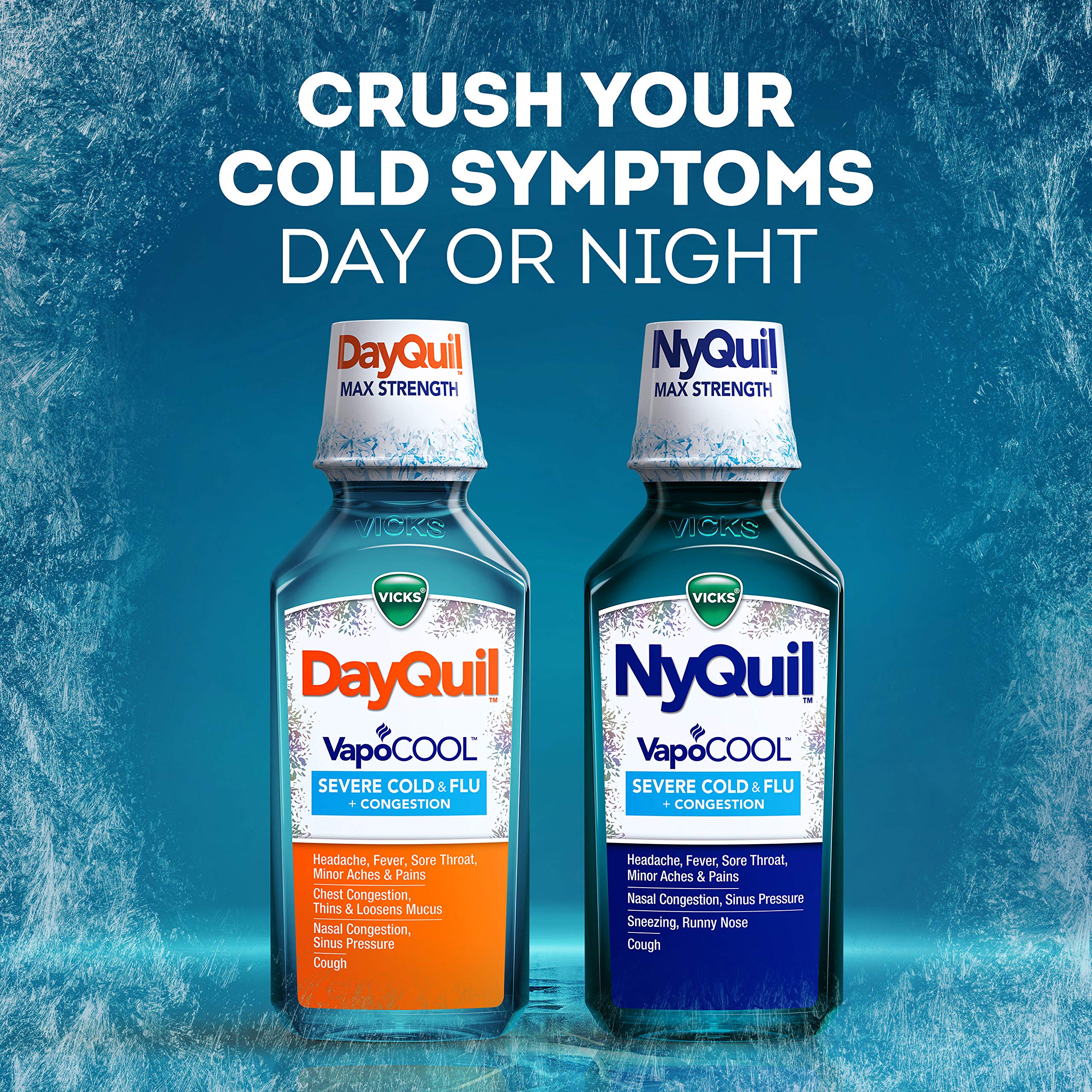 Vicks DayQuil and NyQuil VapoCOOL SEVERE Combo Cold & Flu + Congestion Medicine, Max Strength Relief For Fever, Sore Throat, Nas