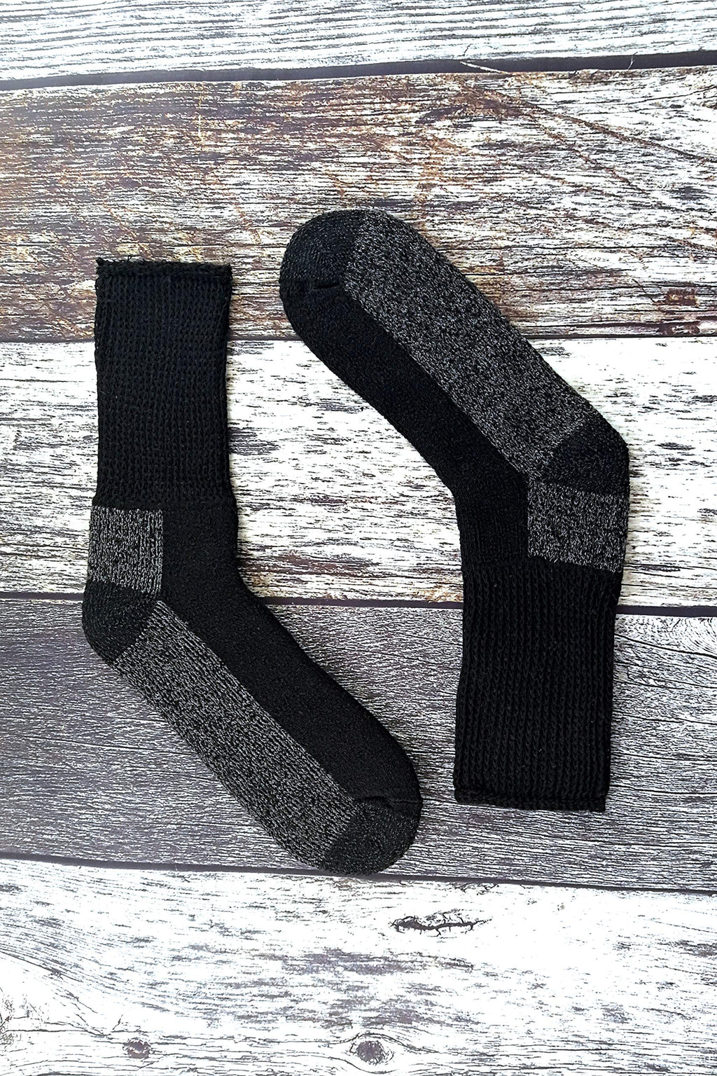 IOMI - 3 Pack Mens Extra Wide Loose Top Cushioned Cotton Diabetic Work Socks (7-12 us, Black (Work))