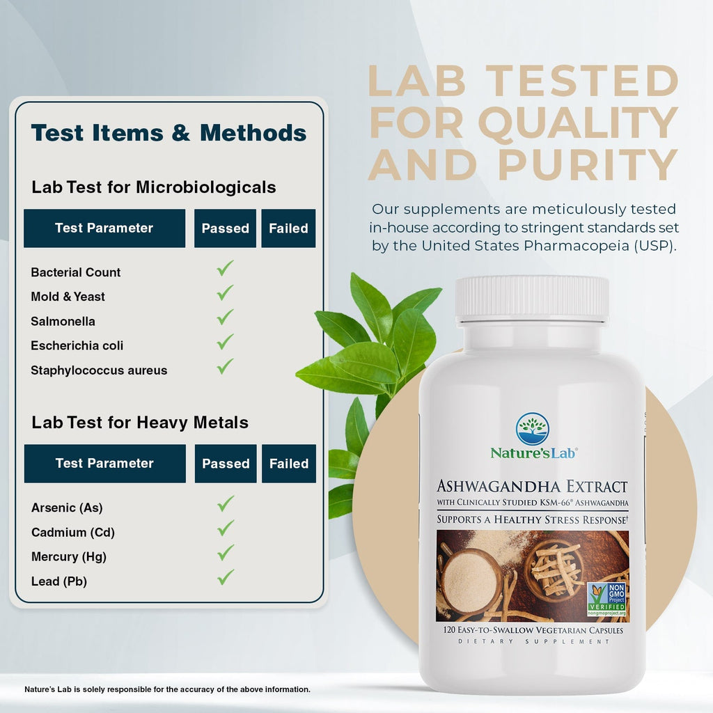 Nature's Lab KSM-66® Ashwagandha Extract - 120 Capsules