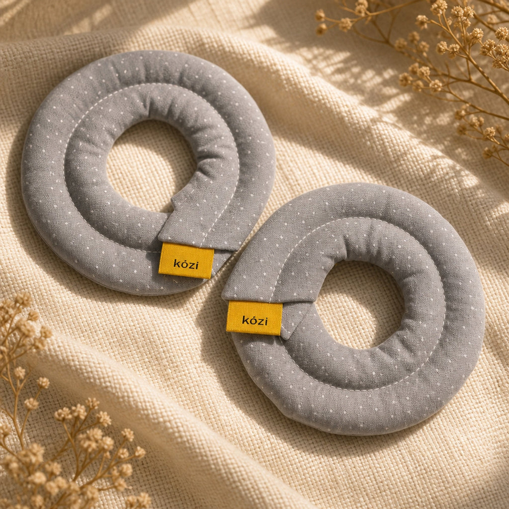 Kozi Breast Nursing Pads, Microwavable Hot & Cold Organic Flaxseed Therapy Wraps for Breastfeeding, Engorgement & Clogged Duct Relief, Set of 2