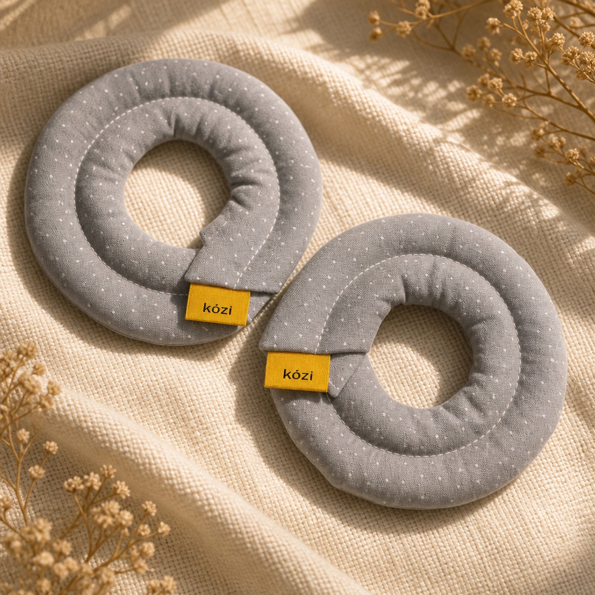 Kozi Breast Nursing Pads, Microwavable Hot & Cold Organic Flaxseed Therapy Wraps for Breastfeeding, Engorgement & Clogged Duct Relief, Set of 2