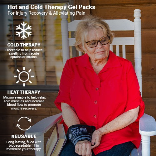 Premium Reusable Hot and Cold Therapy Gel Pack with Securement Straps