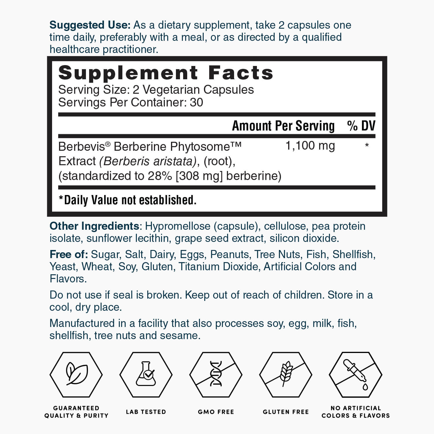 Nature's Lab Gold Berbevis® Berberine Phytosome™ Extract - 60 Capsules