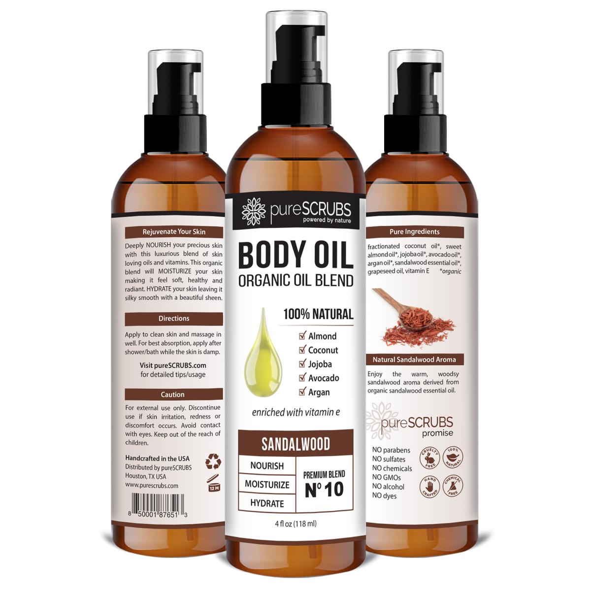Sandalwood Body Oil / Ultra Moisturizing / Premium Blend #10