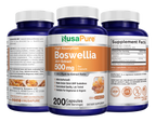 NusaPure Boswellia Serrata 500 mg Per Veggie Caps 200 Count (Ext. 20:1, Non-GMO, Vegetarian, Bioperine) Ayurvedic Herb: Indian Olibanum, Frankincense