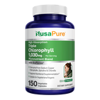 NusaPure High Absorption Triple Chlorophyll 1000 mg 150 Veg Caps Suitable for Vegetarians and Vegans, Non-GMO