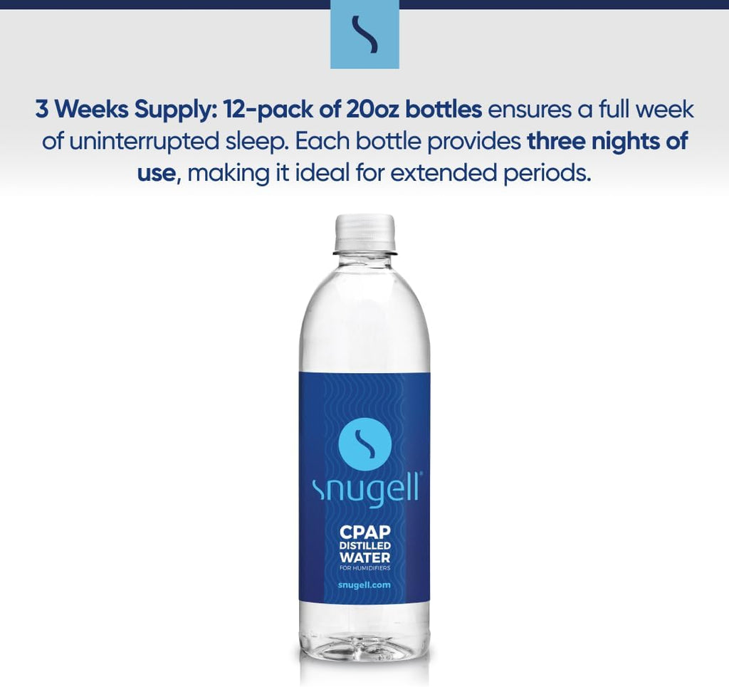 Distilled Water for CPAP Machines (12-Pack, 20 oz)