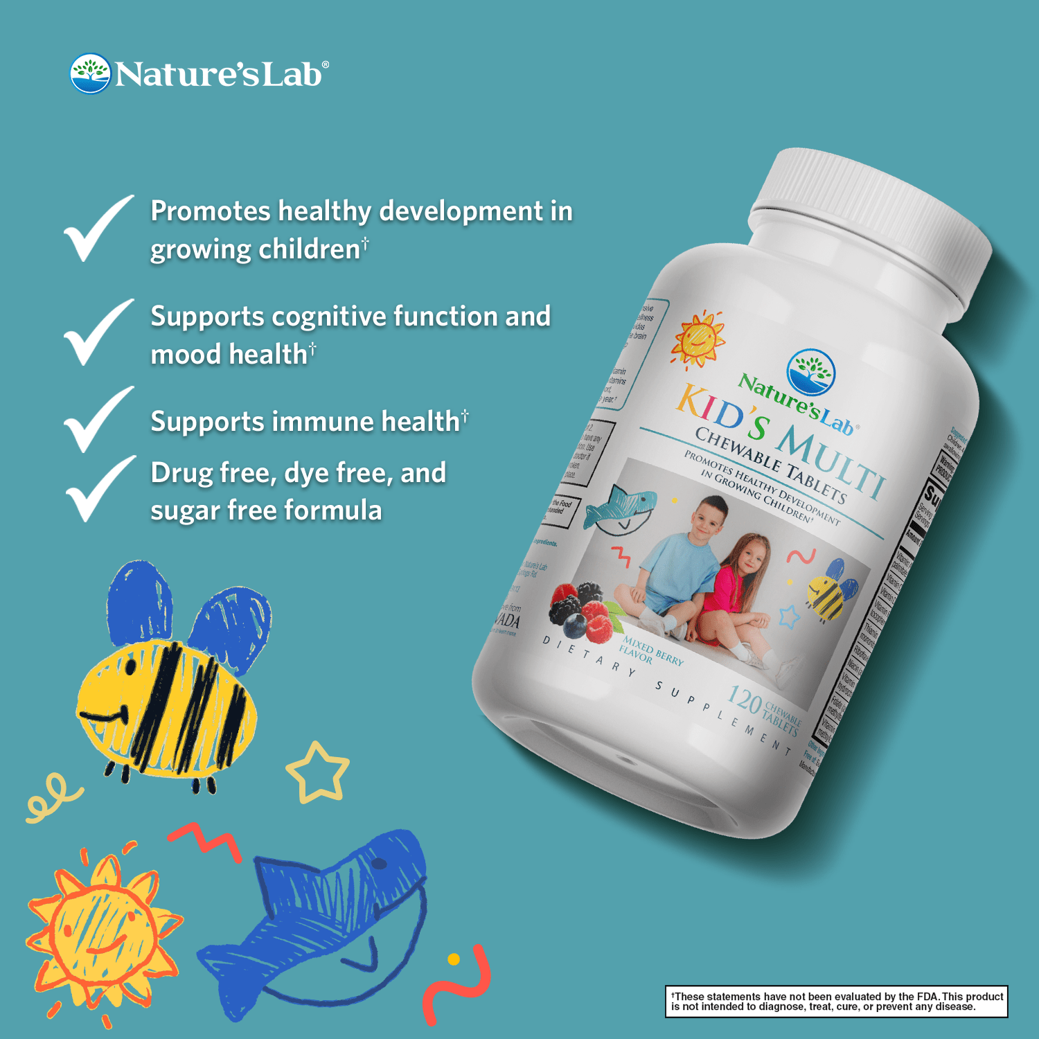 Nature's Lab Kid's Multivitamin - 120 Chewable Tablets