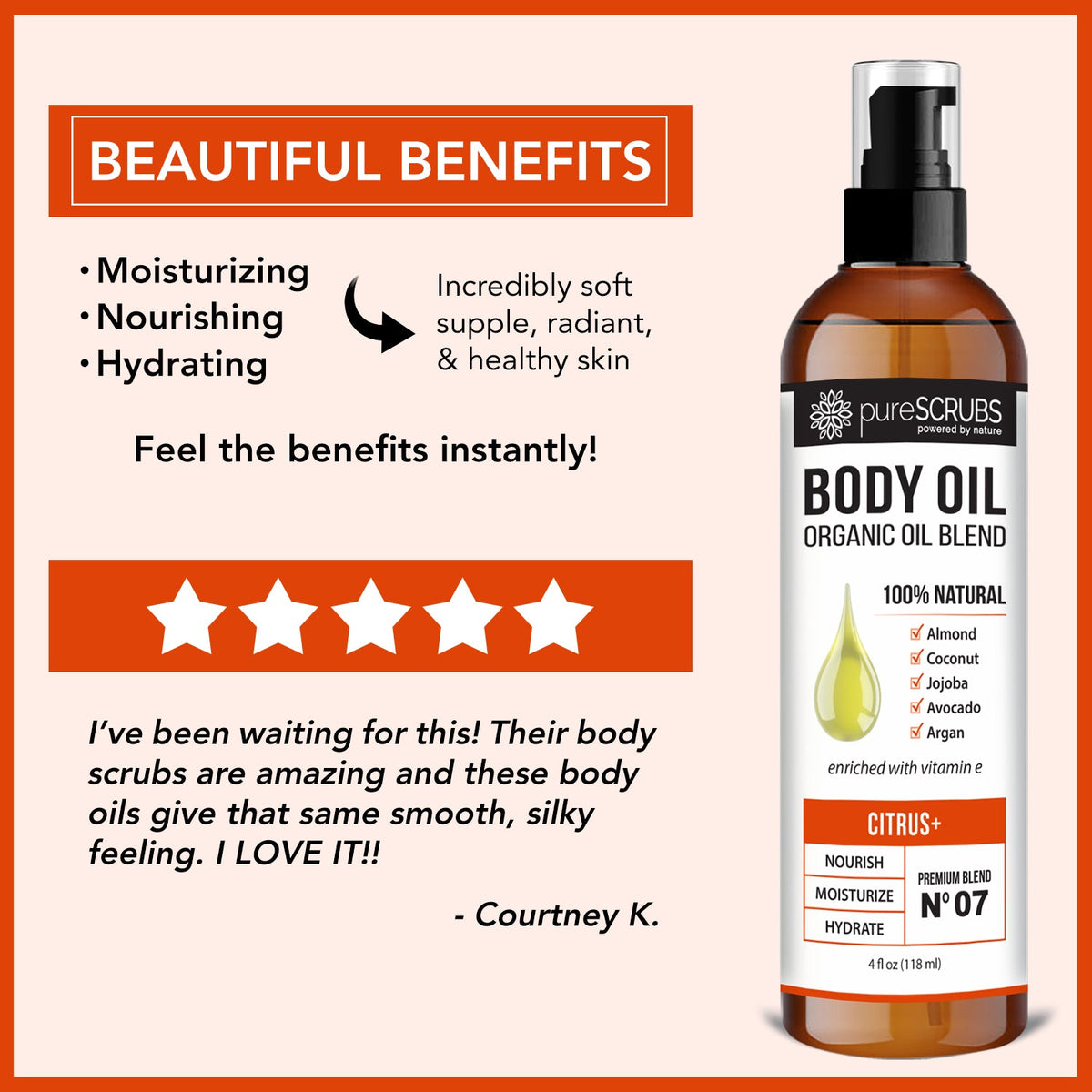 Citrus+ Body Oil / Ultra Moisturizing / Premium Blend #07