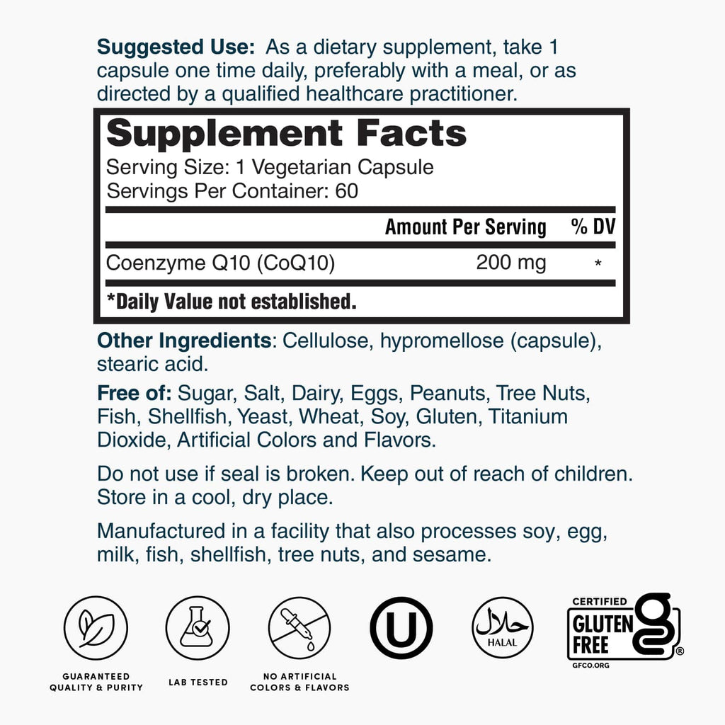 Nature's Lab CoQ10 200 mg - 60 Capsules