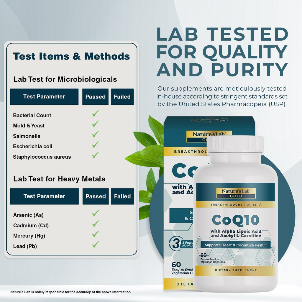 Nature's Lab Gold CoQ10 + Alpha Lipoic Acid + Acetyl L-Carnitine HCl
