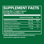 High Potency Vitamin D3 + K2 Supplement 60 Capsules