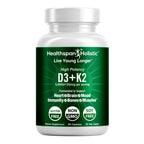 High Potency Vitamin D3 + K2 Supplement 60 Capsules