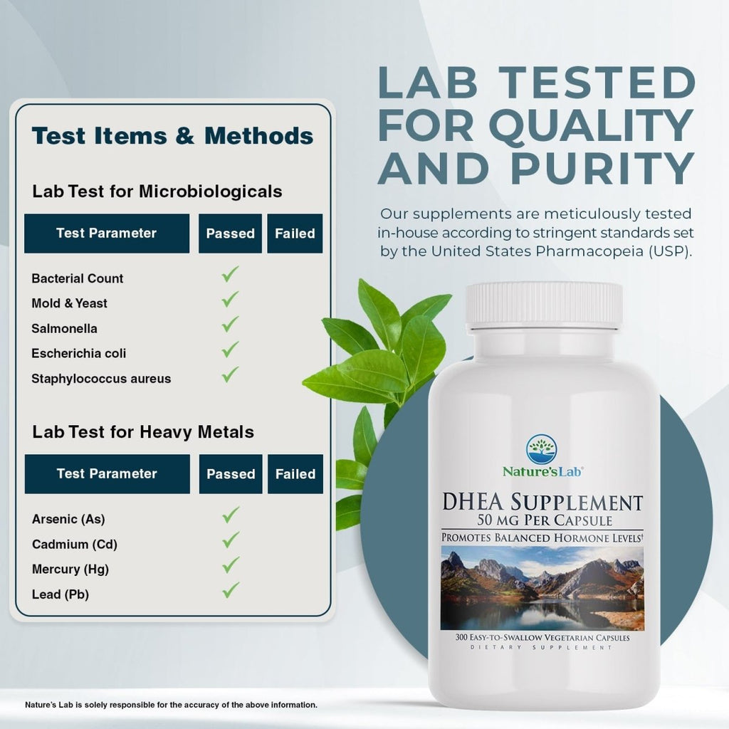 Nature's Lab DHEA Supplement 50 mg - 300 Capsules