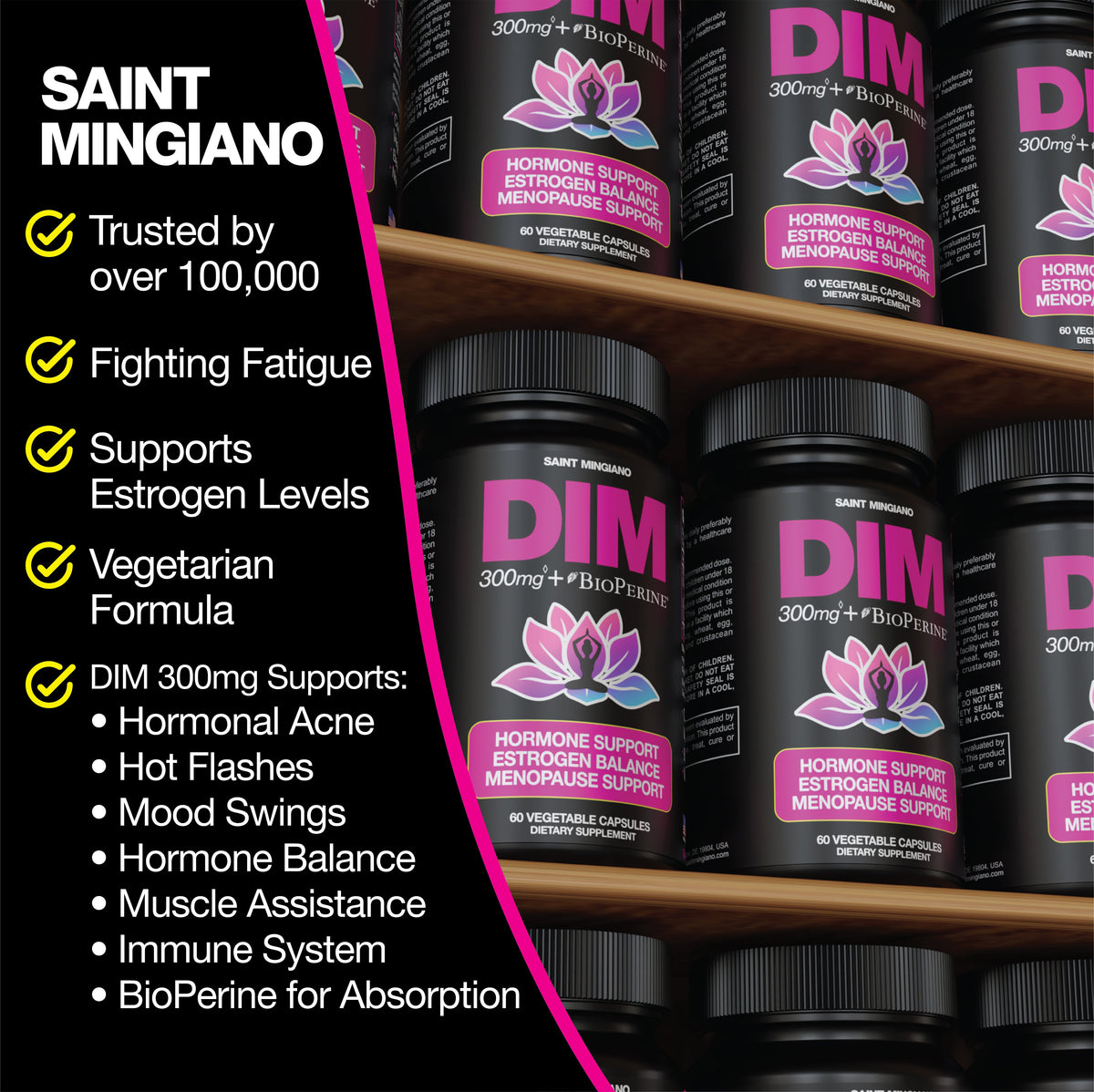 DIM Supplement 300 mg Supplements | Hormone Estrogen and Menopause Balance for Women