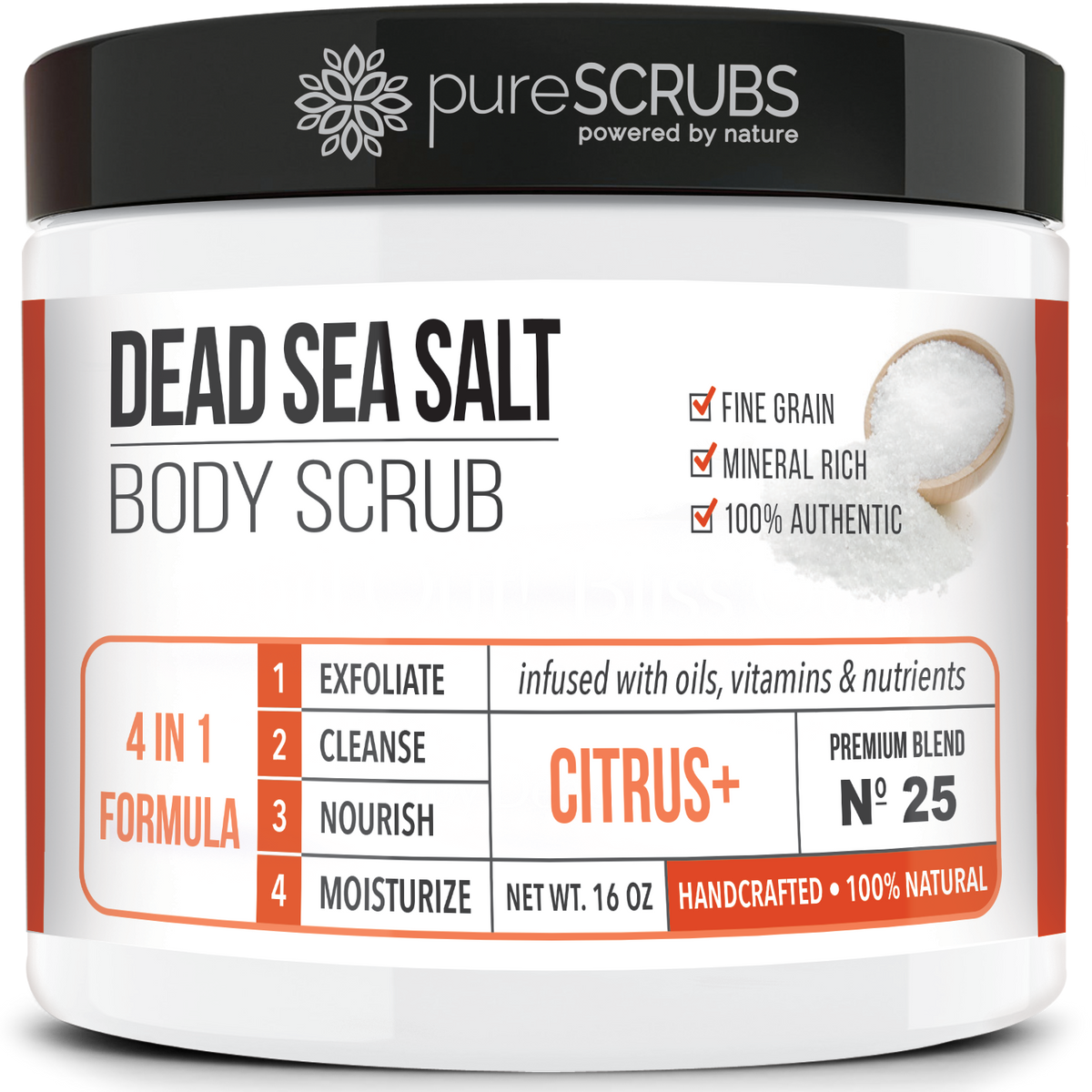Citrus+ Body Scrub - Dead Sea Salt - Premium Blend #25