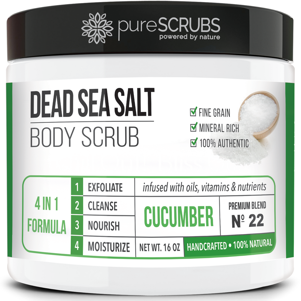 Cucumber Body Scrub / Dead Sea Salt / Premium Blend #22