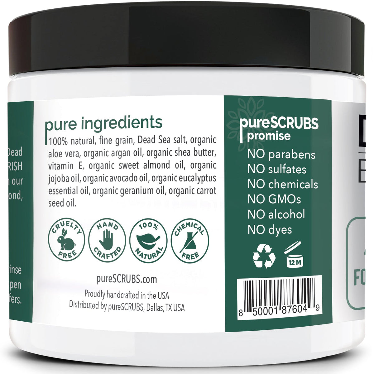 Eucalyptus Body Scrub / Dead Sea Salt / Premium Blend #19