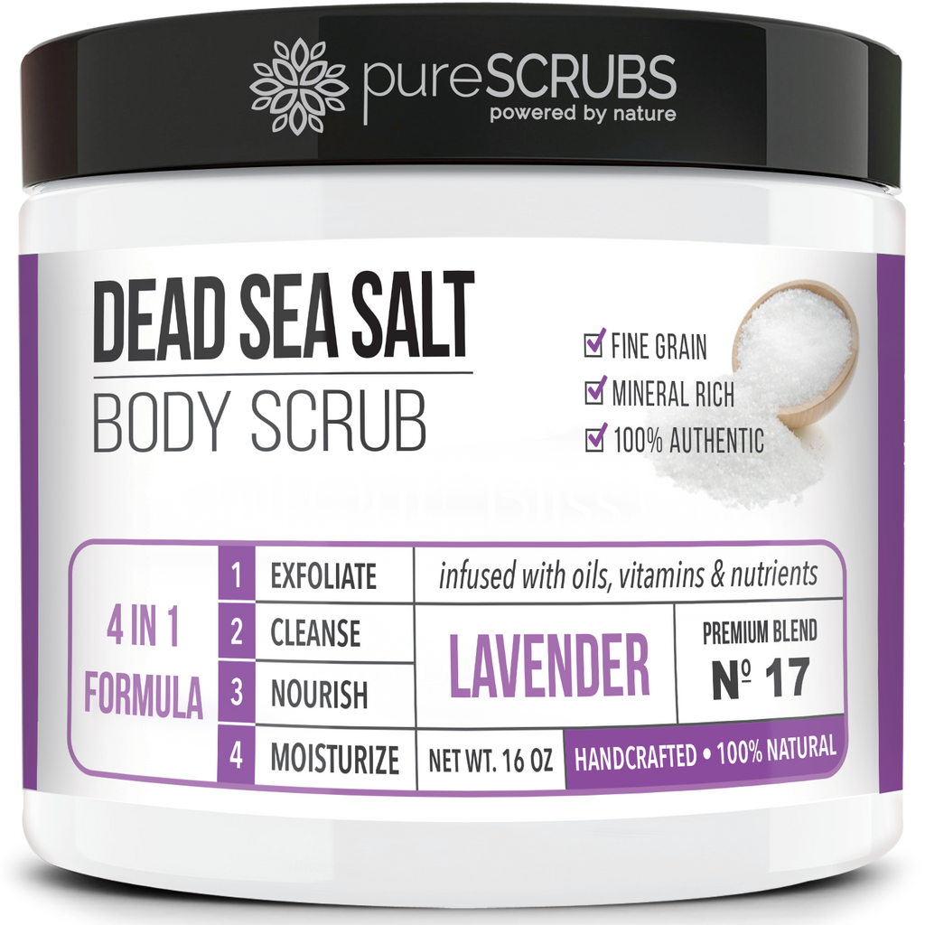 Lavender Body Scrub / Dead Sea Salt / Premium Blend #17