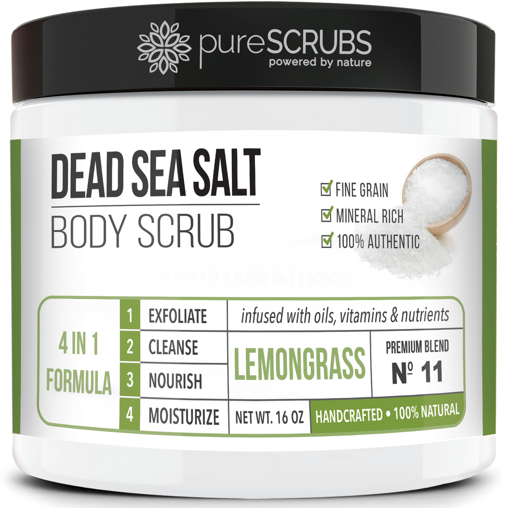 Lemongrass Body Scrub / Dead Sea Salt / Premium Blend #11