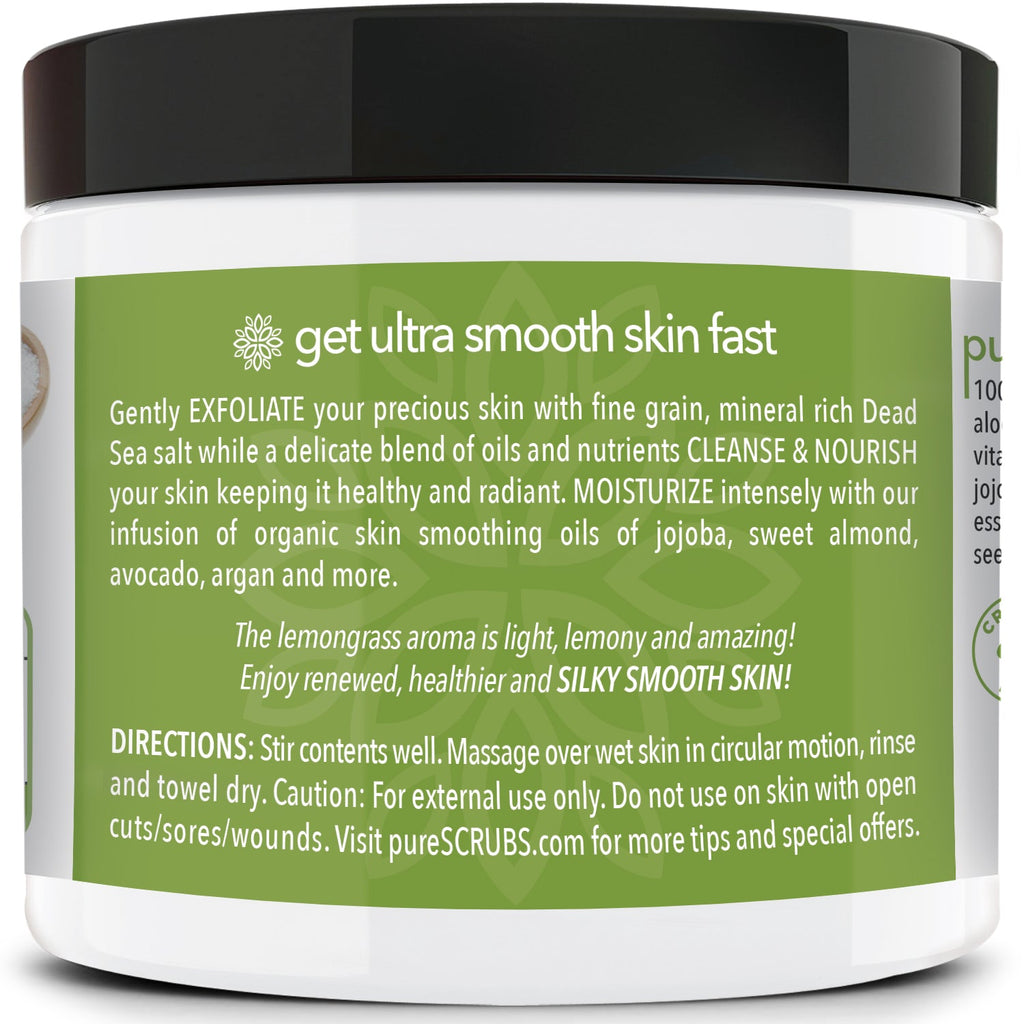 Lemongrass Body Scrub / Dead Sea Salt / Premium Blend #11