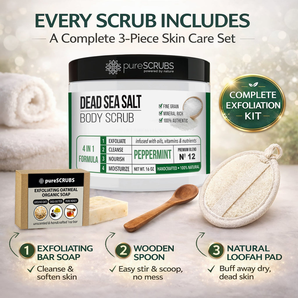 Peppermint Body Scrub / Dead Sea Salt / Premium Blend #12