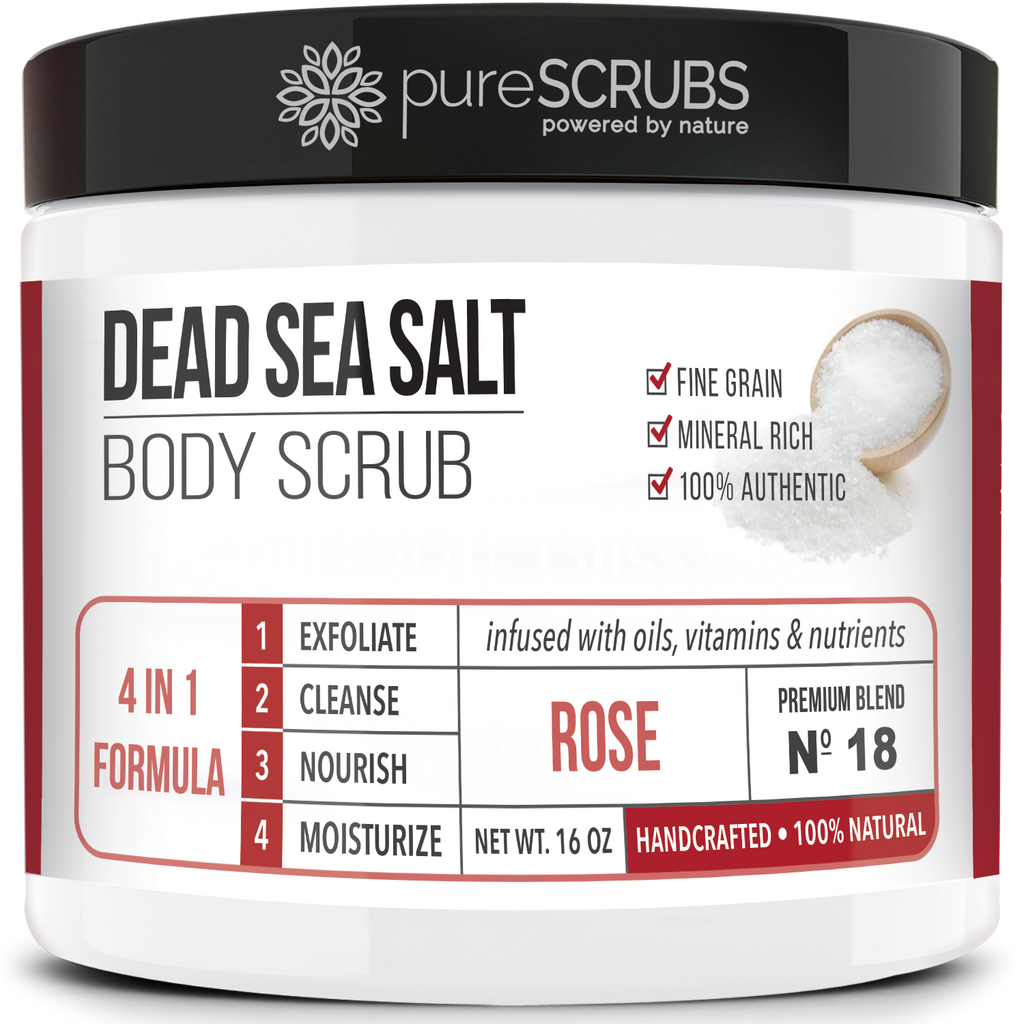 Rose Body Scrub / Dead Sea Salt / Premium Blend #18