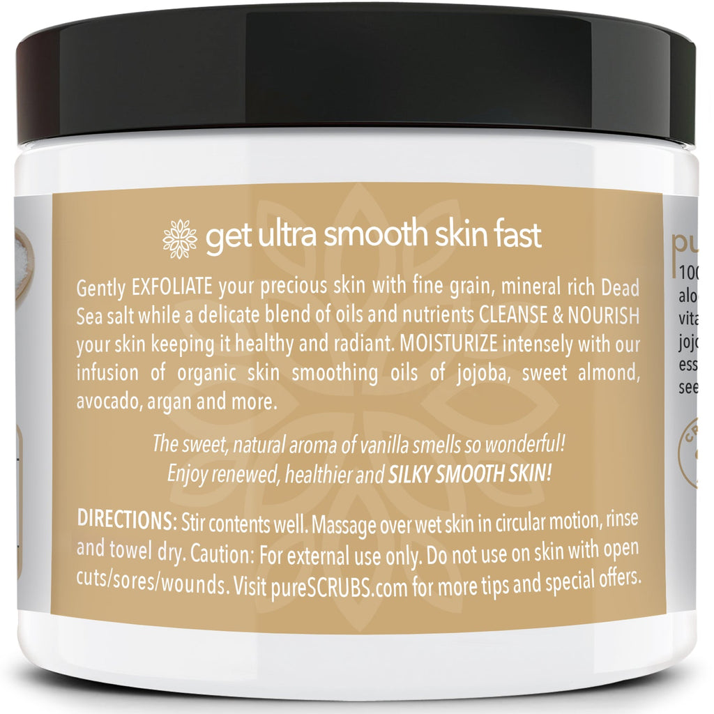 Vanilla Body Scrub / Dead Sea Salt / Premium Blend #20