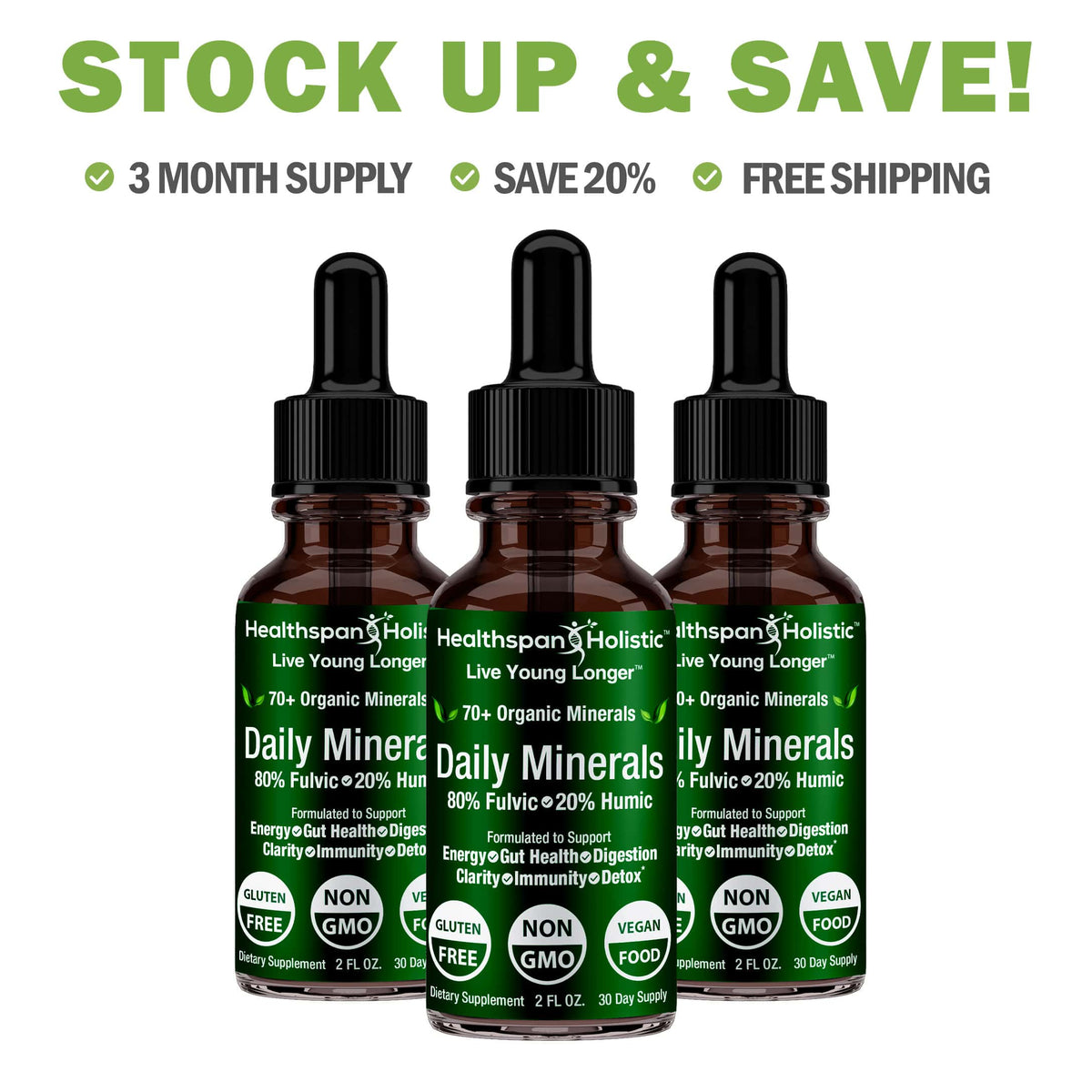 2oz Daily Minerals Fulvic Humic Concentrate