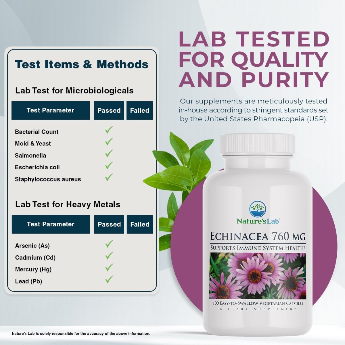 Nature's Lab Echinacea 760 mg - 100 Capsules