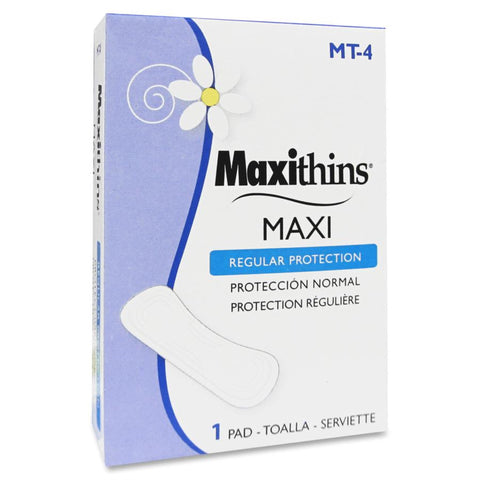 Hospeco MaxiThins Vending Machine Maxi Pads - 250 / Carton - Absorbent, Individually Wrapped, Anti-leak