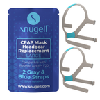 Replacement Straps for AirFit ResMed F20 CPAP Mask (2-Pack) - Blue and Gray - Standard & Large
