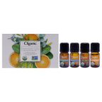 Organic Aromatherapy Set by Cliganic for Unisex - 4 Pc 0.016oz Oil - Peppermint, 0.016oz Oil - Eucalyptus, 0.016oz Oil - Tea Tre