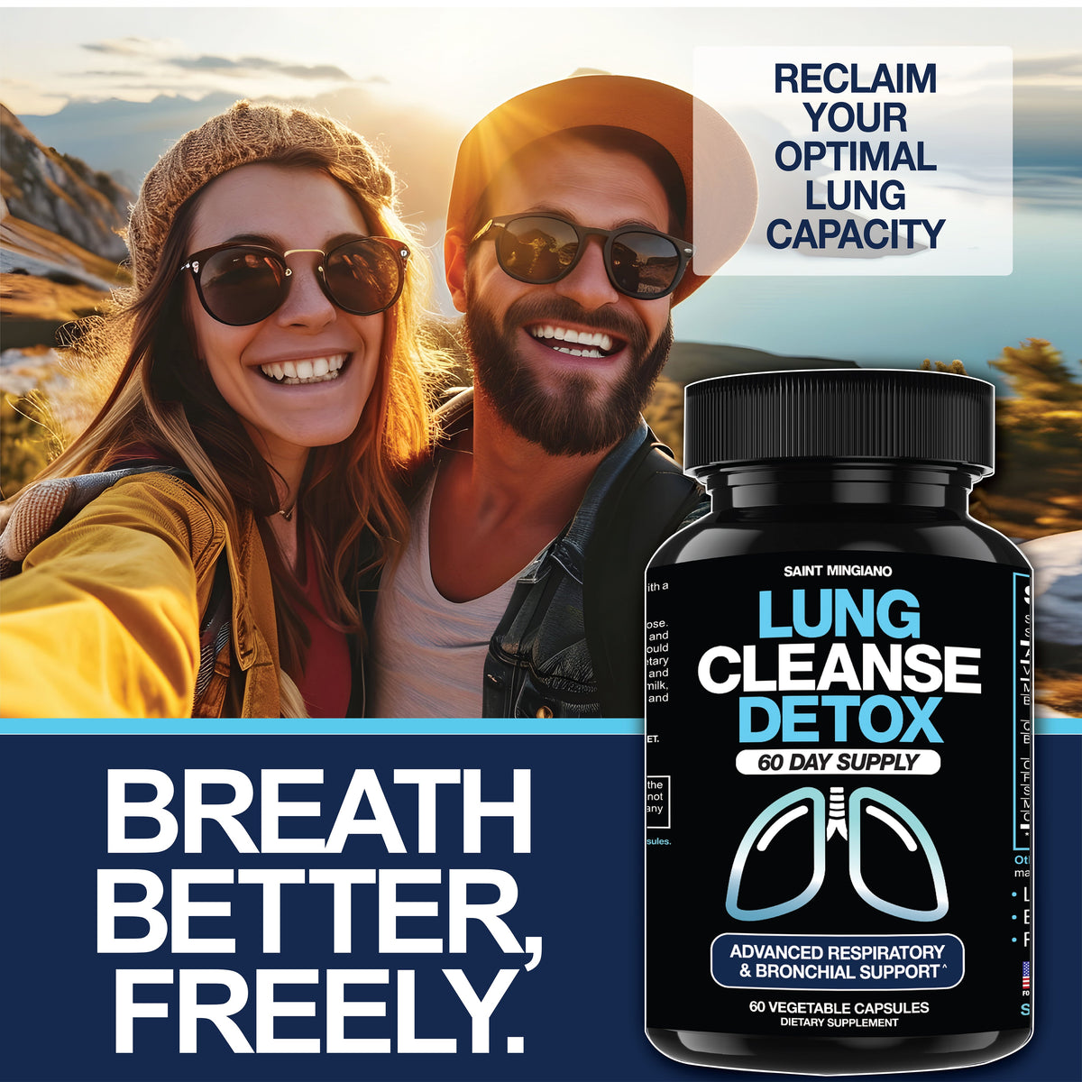 Lung Cleanse Detox, 60 Day Cleanse - Supports Lung Health Within Bronchial & Respiratory Systems
