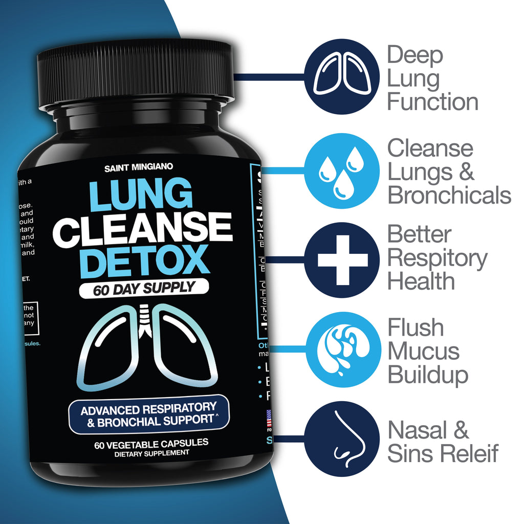 Lung Cleanse Detox, 60 Day Cleanse - Supports Lung Health Within Bronchial & Respiratory Systems