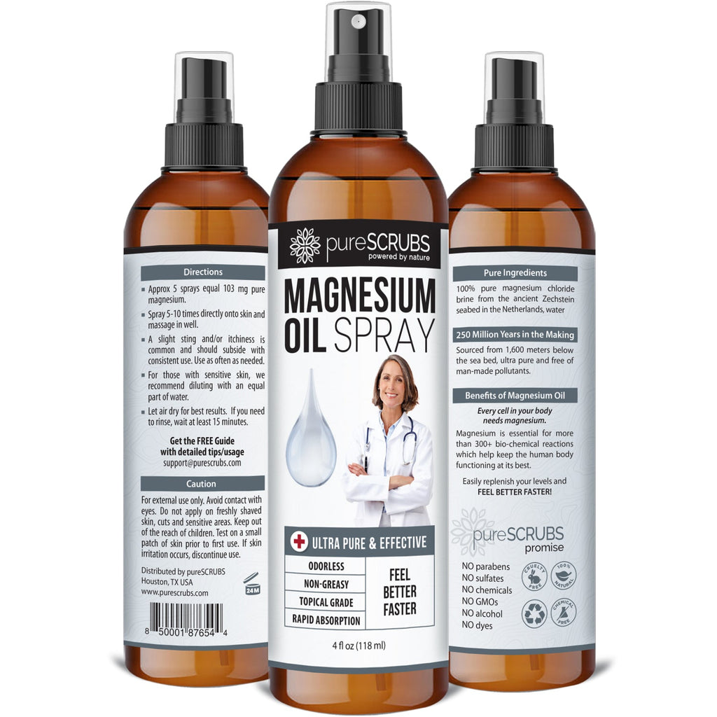 Doctor Recommended  Pure Topical Magnesium Oil Spray, Ultra-Fast Absorption for Better Health, Original Zechstein Brine