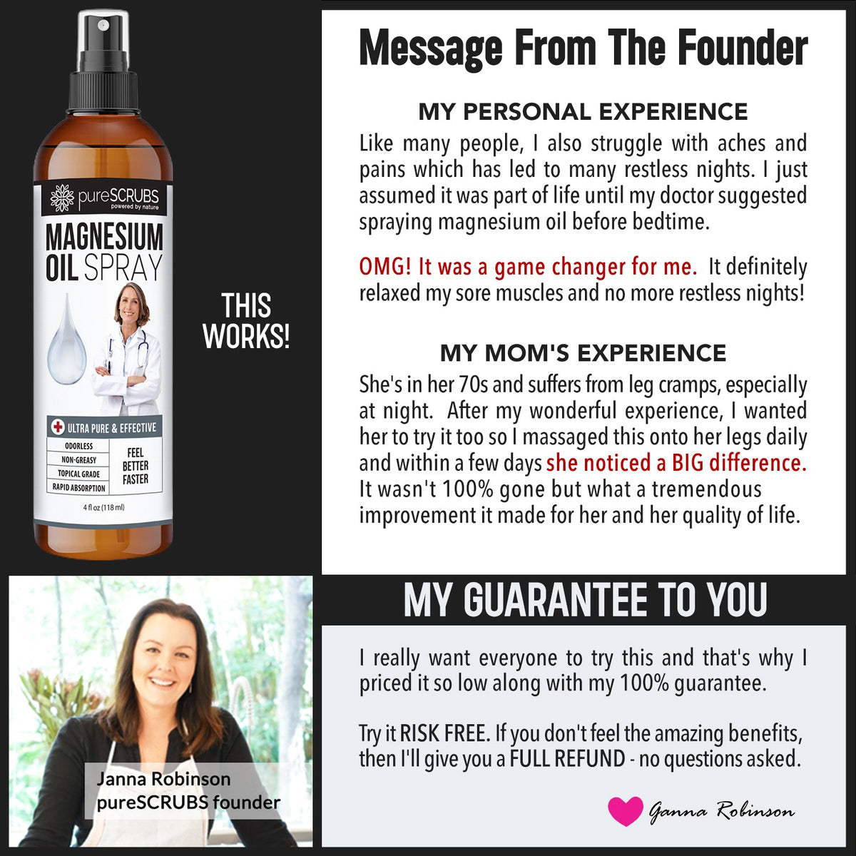 Doctor Recommended  Pure Topical Magnesium Oil Spray, Ultra-Fast Absorption for Better Health, Original Zechstein Brine