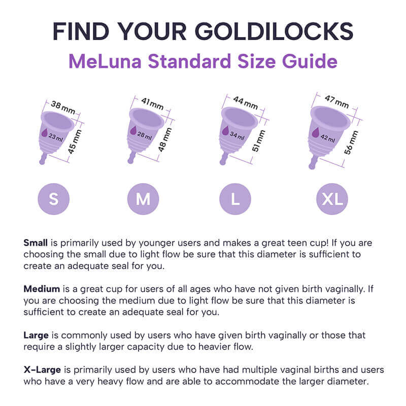 MeLuna Heavy Flow Menstrual Cup | High Capacity XL | Classic | Stem Handle