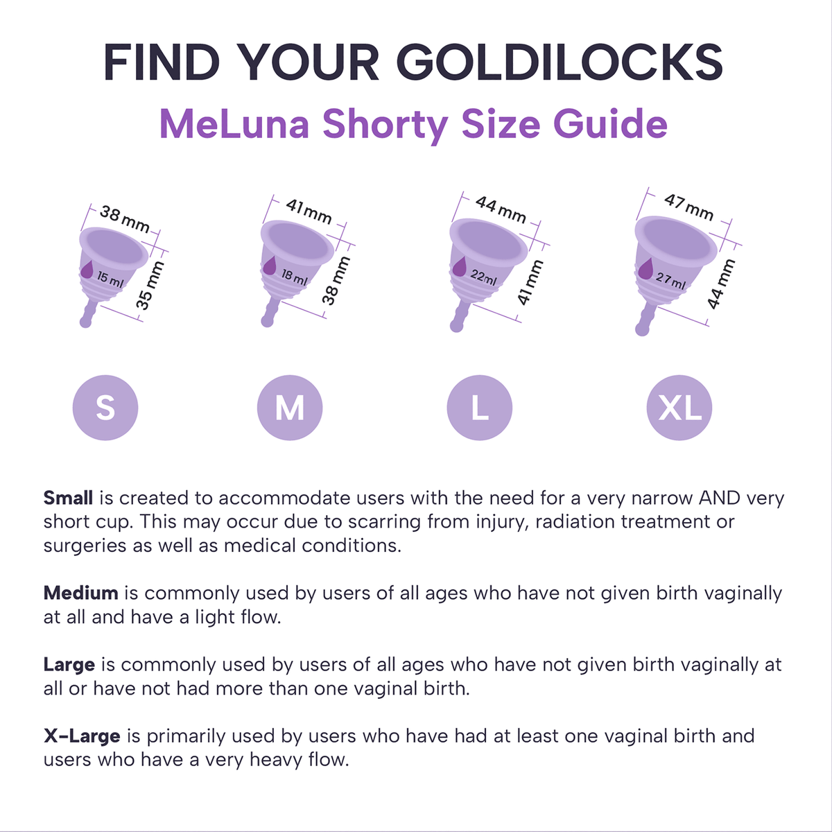MeLuna Low Cervix Menstrual Cup | Shorty | Classic | Stem Handle