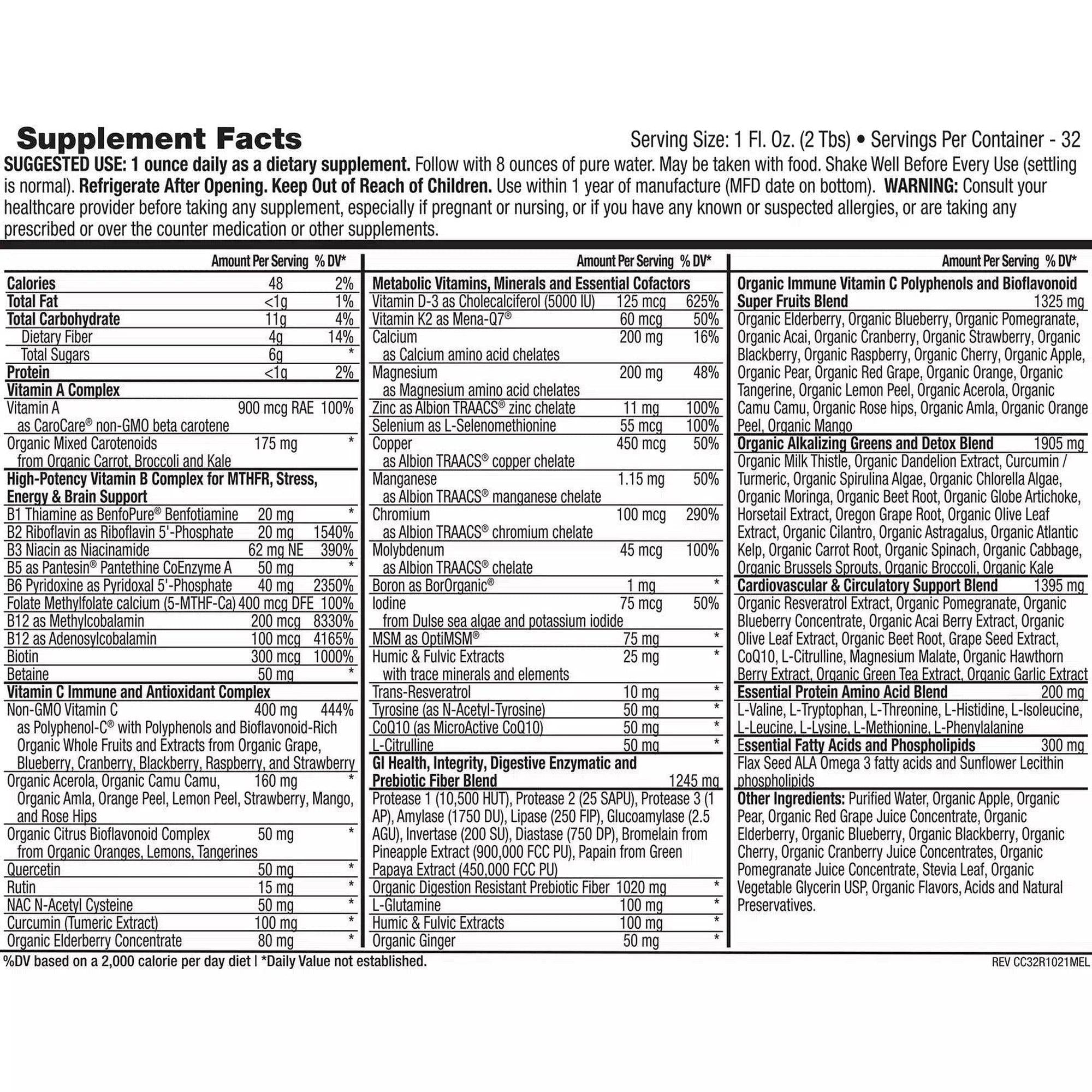 Mother Earth Labs Comprehensive Core - Liquid Form Dispensing Quart