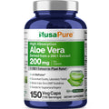 NusaPure Aloe Vera 200mg Per Veggie Caps - 150 Count - Aloe Vera Gel Supplement - Extract 200:1, Vegetarian, Non-GMO, Bioperine