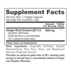 NusaPure Ginger Root Capsules 20:1 Extract, 200 mg per Veggie Caps | 220 Count | Non-GMO