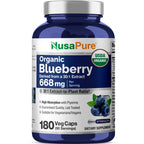 NusaPure Blueberry Concentrate 30:1 Extract, 667 mg 180 Veg Caps Suitable for Vegetarian, Vegan, Non-GMO