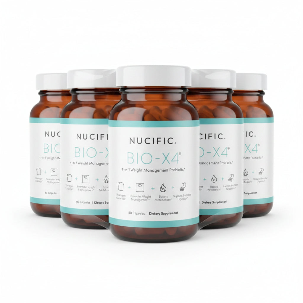 Nucific Bio-X4 4-in-1 Weight Management Probiotic – 90 Capsules | Daily Digestive & Wellness Support