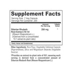 NusaPure Siberian Rhubarb 10:1 Extract, 250 mg - 200 Veggie Capsules (Vegetarian, Non-GMO, Vegan)