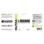 NutraBio L-Arginine - 120 Capsules