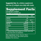 High Dose Omega 3 Fish Oil Supplement 60 Softgels