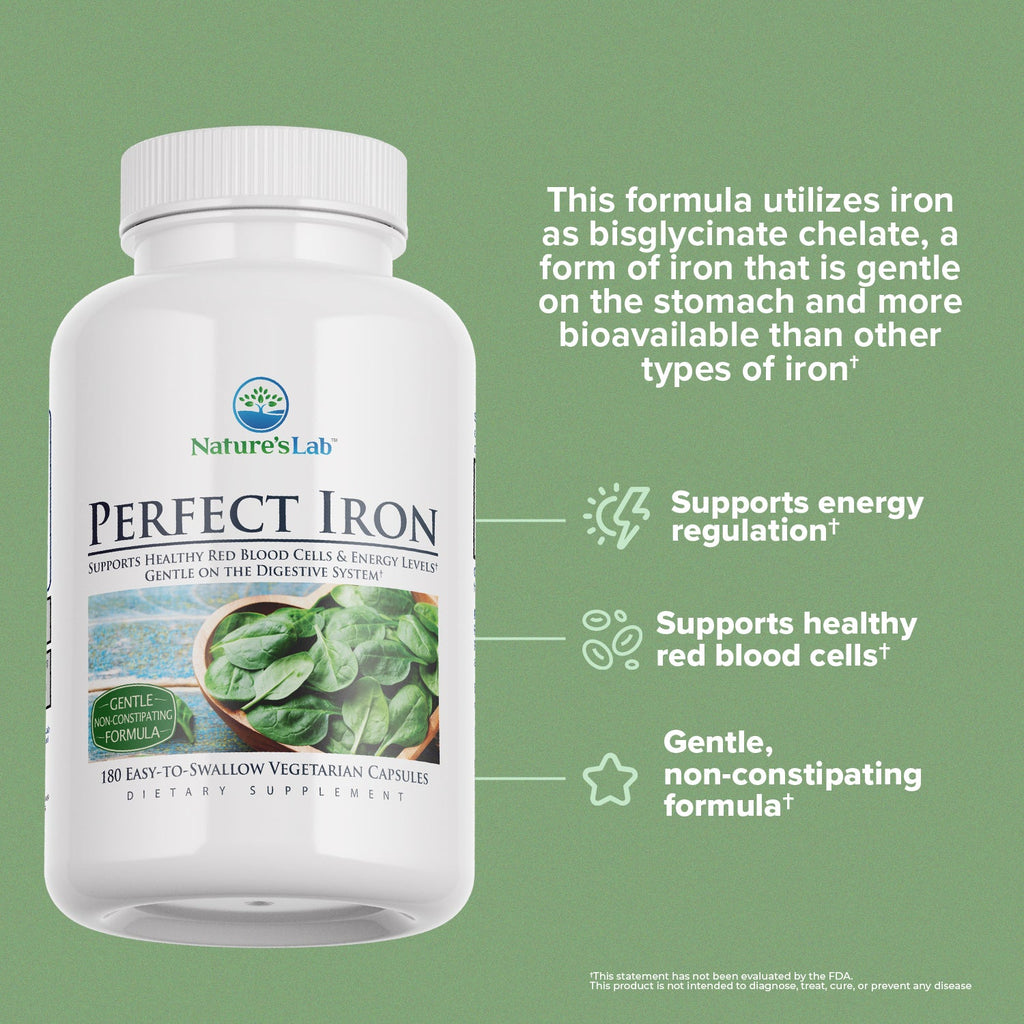 Nature's Lab Perfect Iron 25mg - 180 Capsules