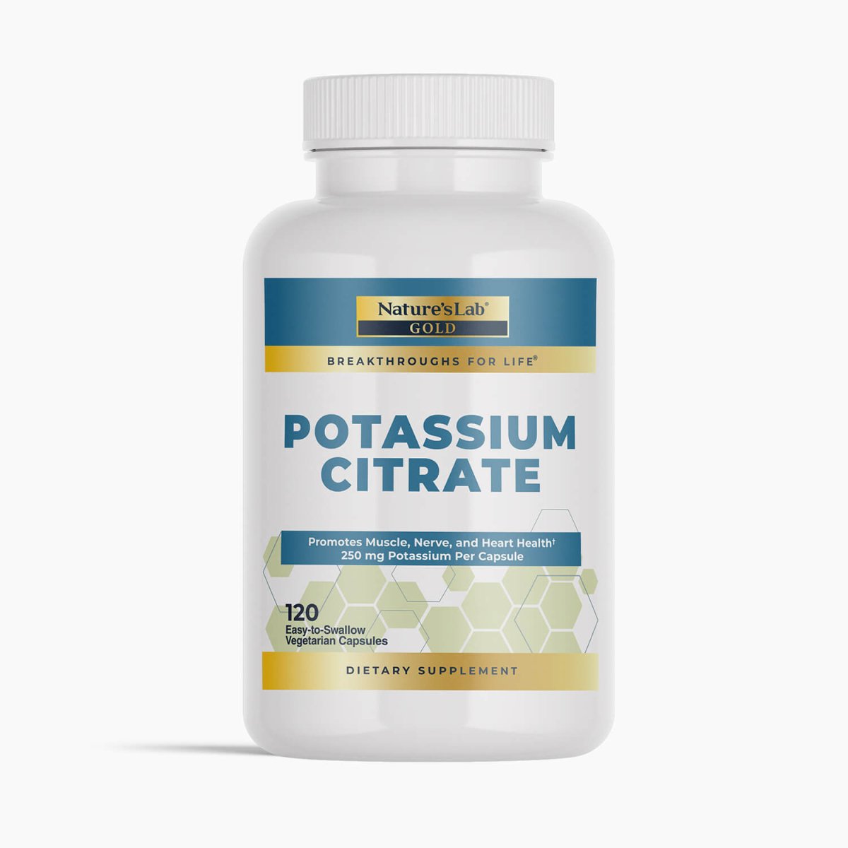 Nature's Lab Gold Potassium Citrate - 120 Capsules